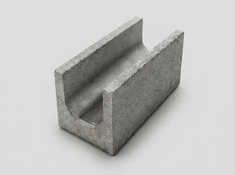 Canaleta de concreto em formato de U